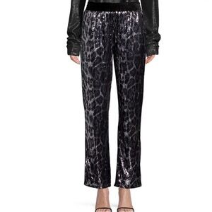 NEW RTA SEQUIN LEOPARD JOGGER PANTS